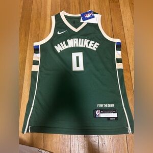 NBA Green Jersey with Cream and White Accents